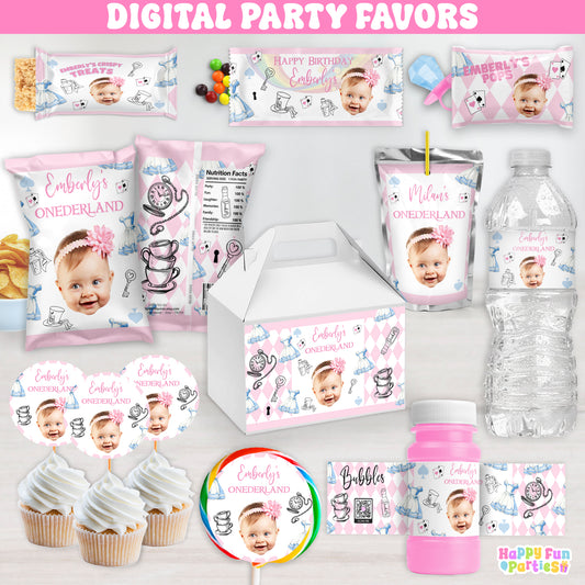 Digital Tea Party Favors | Printable Snack Bags, Labels & Decorations