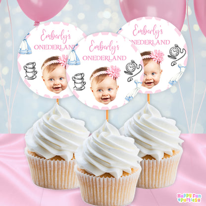 Whimsical Tea Party Cupcake Toppers | Personalized Storybook Party Decorations