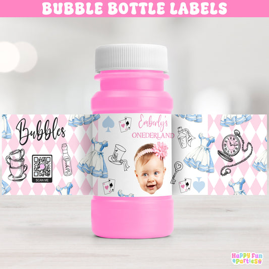 Personalized Vintage Bubble Bottle Labels | Elegant Tea Party Stickers