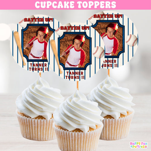 Baseball Cupcake Toppers | Custom Birthday Cake & Dessert Decorations