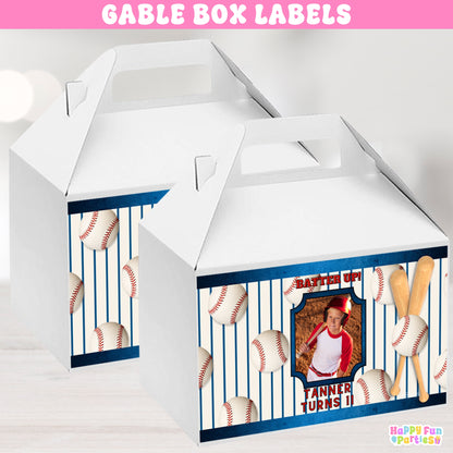 Baseball Favor Box Labels | Custom Stickers for Party Gift Boxes