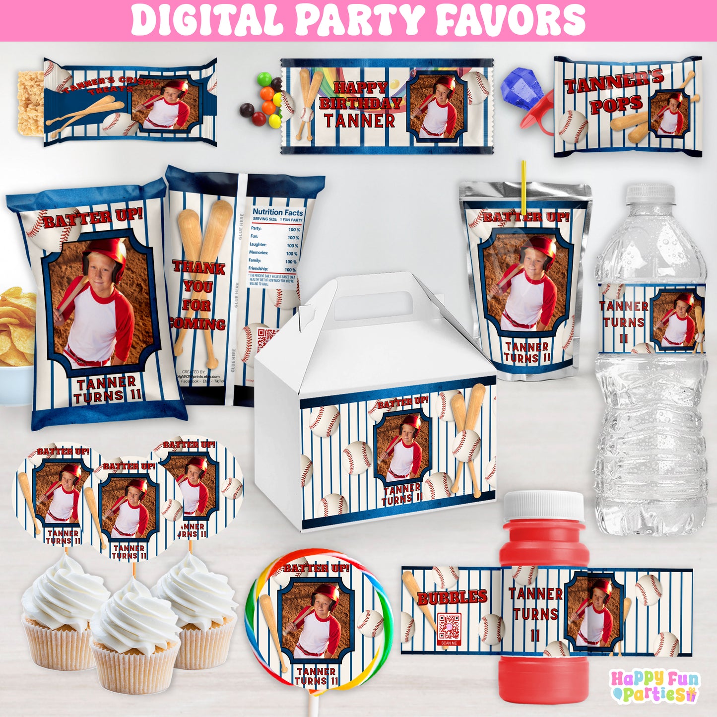 Baseball Digital Party Favors | Custom Printable Party Decorations