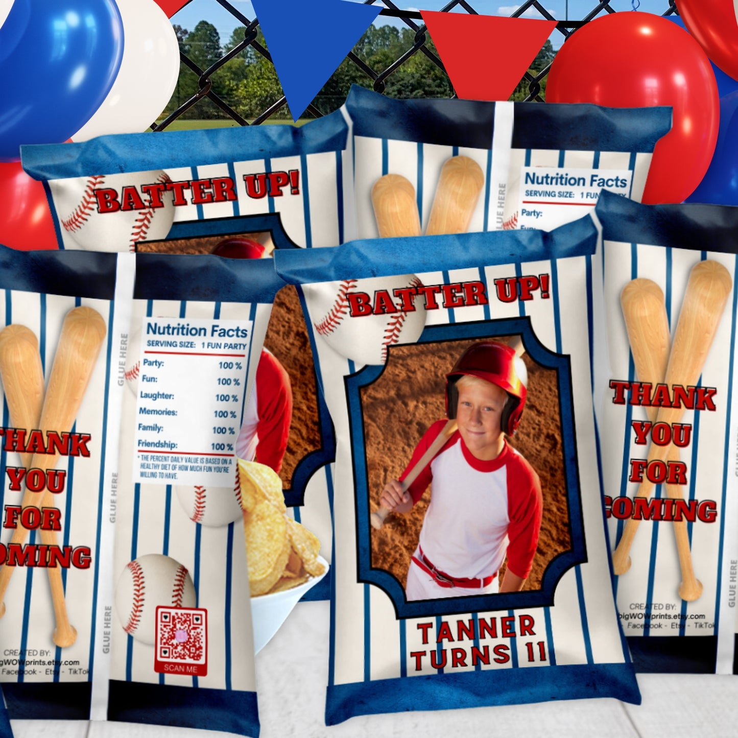 Baseball Digital Party Favors | Custom Printable Party Decorations