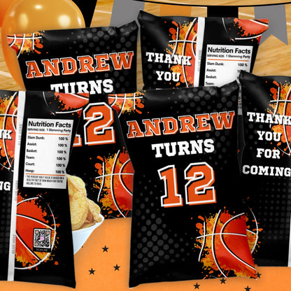 Personalized Basketball Party Favors | Dunk Birthday Decorations | Digital Download