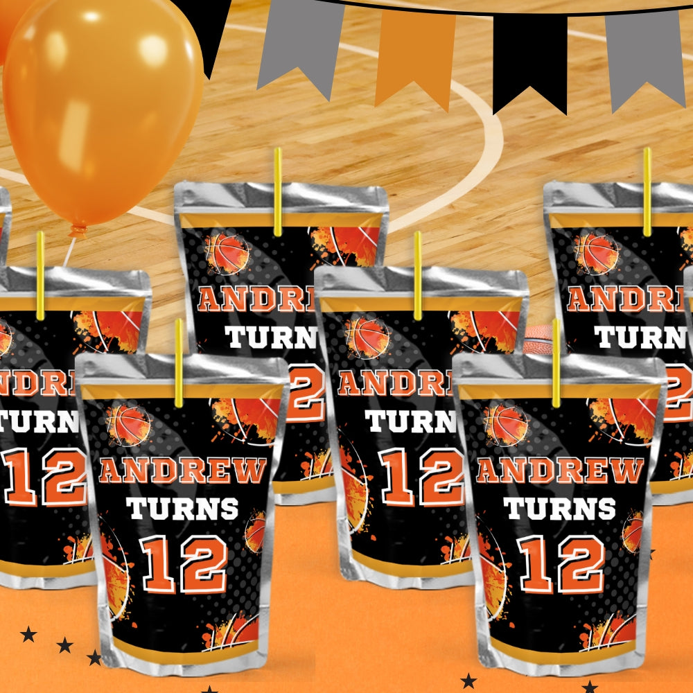 Personalized Basketball Party Favors | Dunk Birthday Decorations | Digital Download