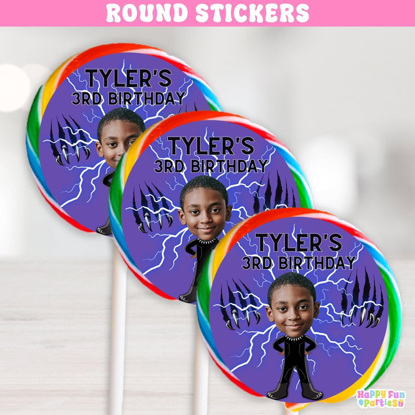 Personalized Warrior Stickers | Custom Superhero Favor Labels