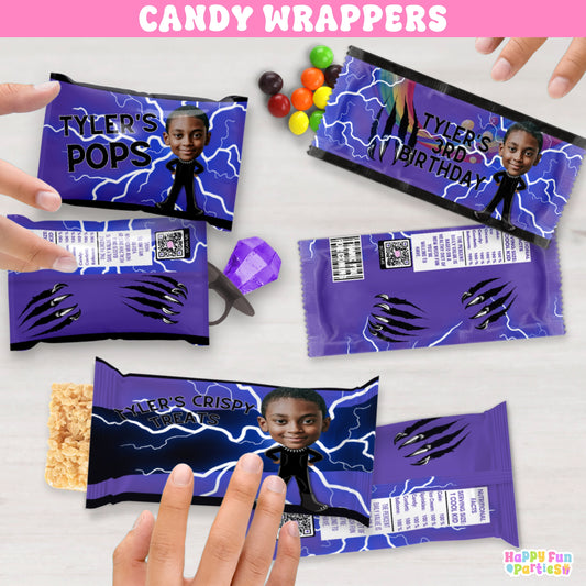 Custom Superhero Candy Wrappers | Personalized Warrior Birthday Favors