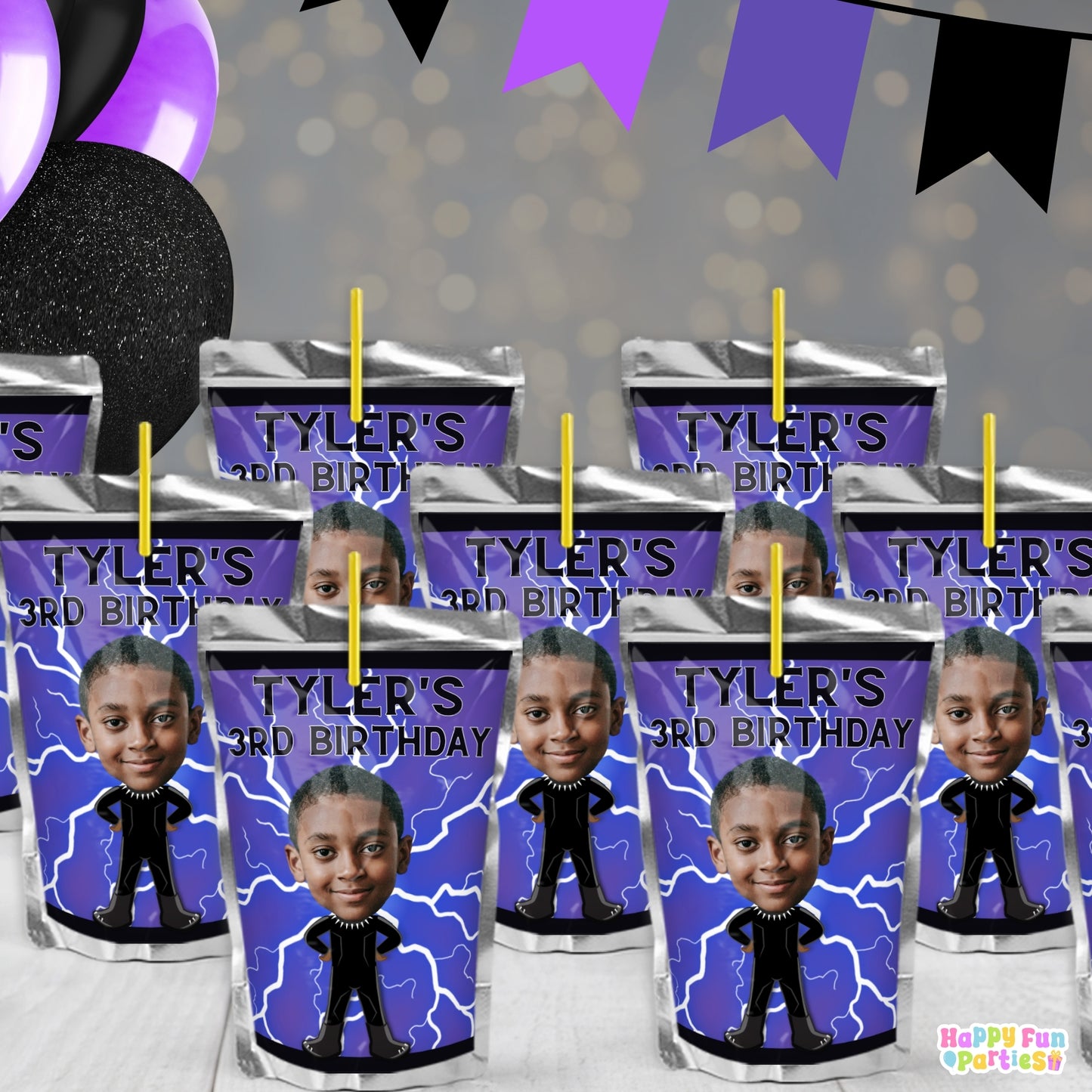 Digital Warrior Party Favors | Printable Snack Bags, Labels & Decorations