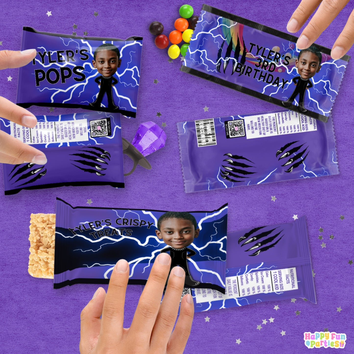 Digital Warrior Party Favors | Printable Snack Bags, Labels & Decorations