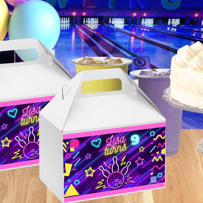 Personalized Bowling Party Favors | Neon Glow In The Dark Inspired Birthday Decorations | Digital Download