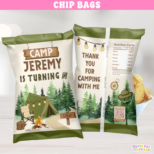 Personalized Camping Chip Bags | Wilderness Adventure Snack Wrappers