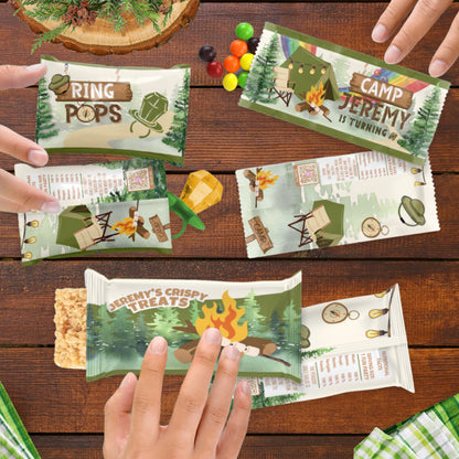 Custom Camping Candy Wrappers | Outdoor Adventure Party Favors