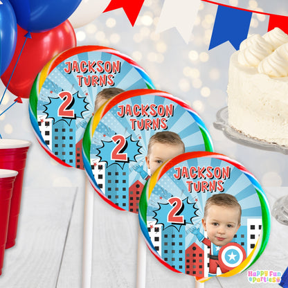 Digital Superhero Party Favors | Printable Snack Bags, Labels & Decorations