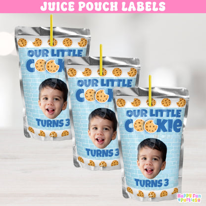 Cookies & Milk Juice Pouch Labels | Personalized Cookie-Themed Drink Stickers