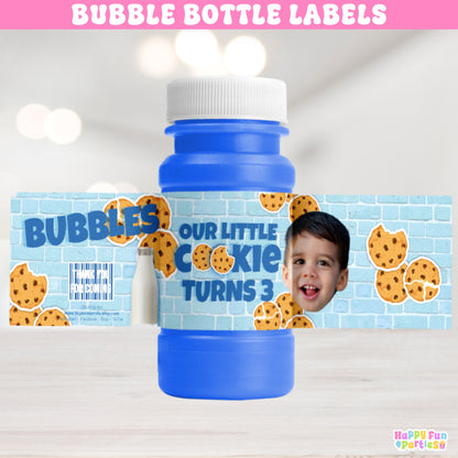 Cookies & Milk Bubble Bottle Labels | Personalized Cookie-Themed Party Favors