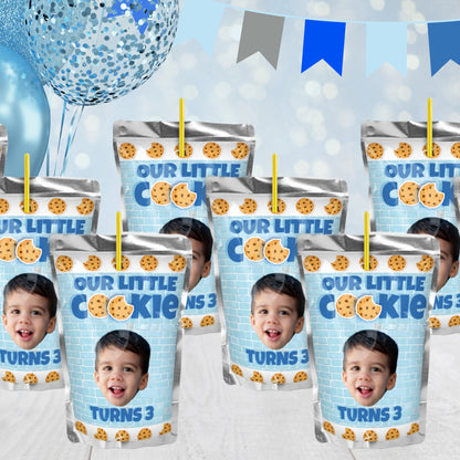 Personalized Milk and Cookies Party Favors | Face Decorations | Sweet Birthday Decorations | Digital Download