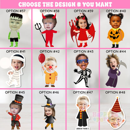 Custom Funny Face Cupcake Toppers | Personalized Party Decorations for Birthday Parties, Sports Themes, Holiday Events, Pets Parties, and More