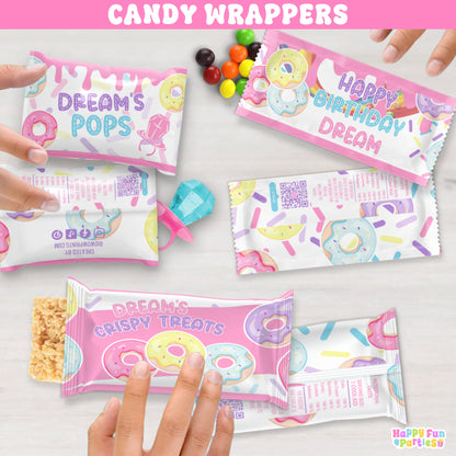 Custom Donut Candy Bag Wrappers | Personalized Candy Wrappers for Party Favors