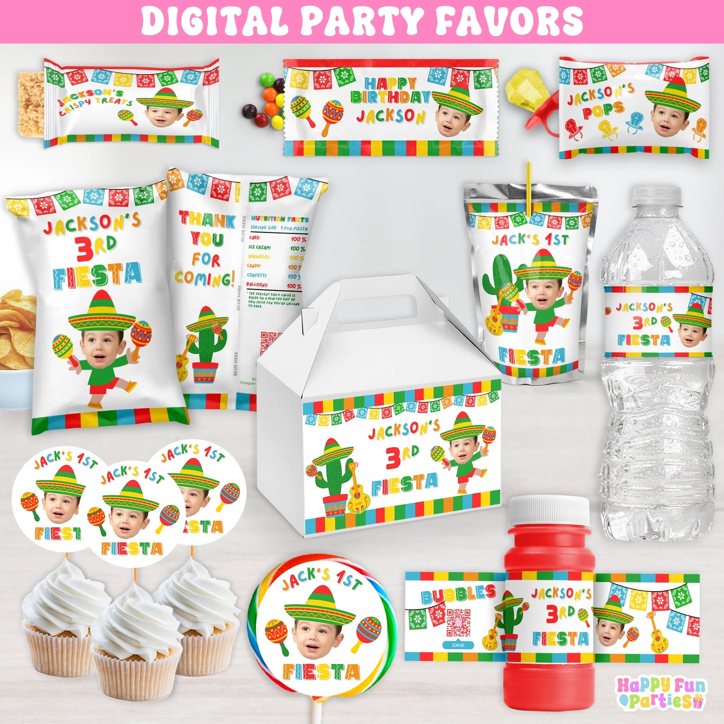 Personalized Fiesta Party Decorations | Cinco De Mayo Party Supplies | Digital Download