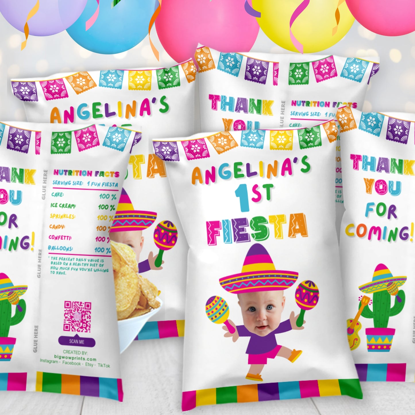 Personalized Fiesta Party Favors | Girls Cinco De Mayo Party Ideas | Digital Download