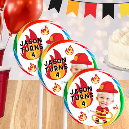 Personalized Firefighter Party Decorations | Fireman Party Supplies | Firetruck Party Favors | Digital Download