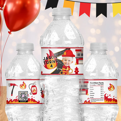 Personalized Firefighter Party Decorations | Fireman Party Supplies | Firetruck Party Favors | Digital Download