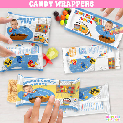 Custom Fishing Candy Wrappers | Personalized Birthday Favors