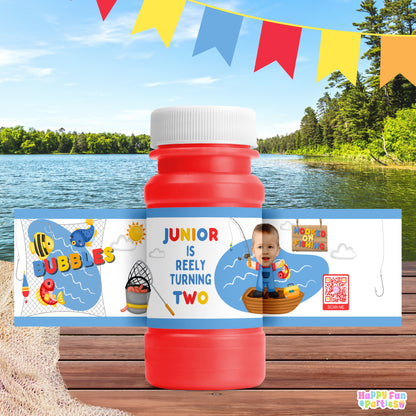 Digital Fishing Party Favors | Printable Snack Bags, Labels & Decorations