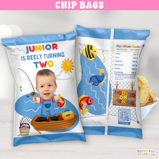 Personalized Fishing Chip Bags | Custom Outdoor Adventure Party Favor