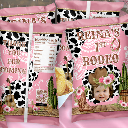 Personalized Pink Cowgirl Party Favors | Western Rodeo Birthday | Cow Print Supplies | Digital Download