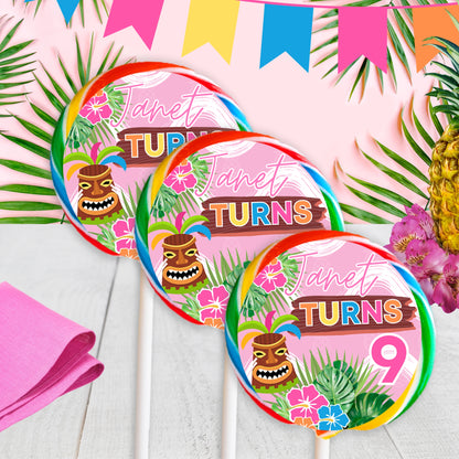 Personalized Hawaiian Luau Party Favors & Decorations | Custom Tropical Birthday Party Supplies | Digital Download