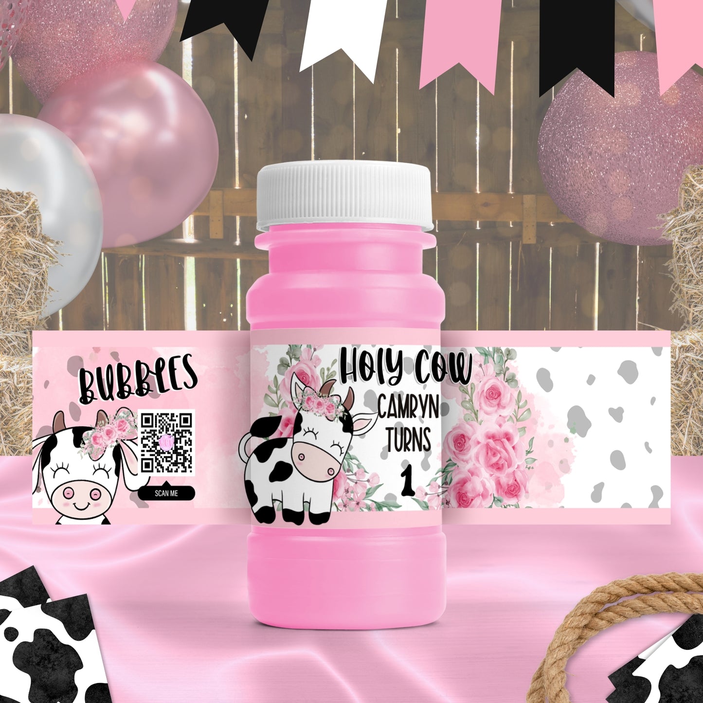 Personalized Holy Cow Birthday Party Supplies | Holy Cow I'm One Two Three | Digital Download