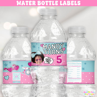 Surprise Doll Water Bottle Labels | Personalized Party Drink Stickers