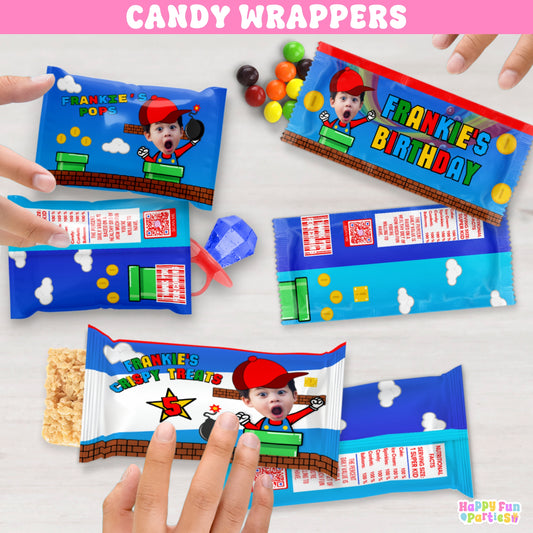 Custom Arcade Candy Wrappers | Personalized Video Game Birthday Favors