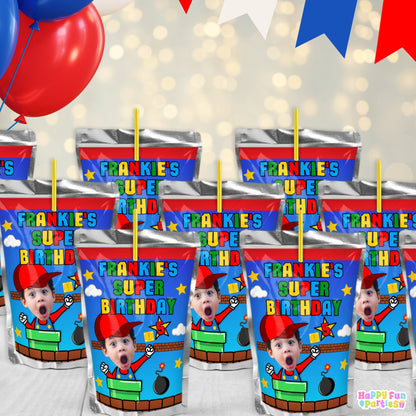 Digital Arcade Party Favors | Printable Snack Bags, Labels & Decorations