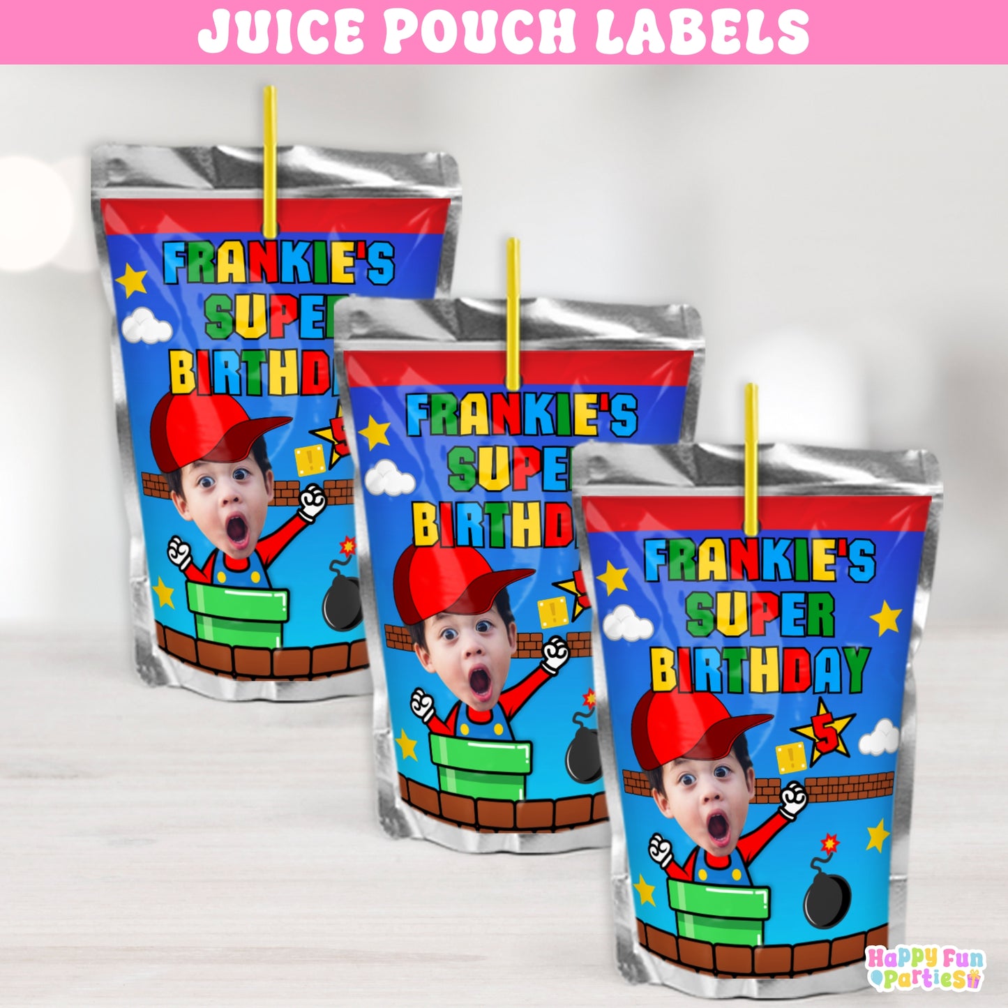 Custom Arcade Juice Labels | Personalized Video Game Drink Stickers