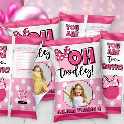 Personalized Oh Twodles Themed Pink Party Favor Supplies | Digital Download