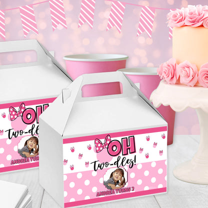 Personalized Oh Twodles Themed Pink Party Favor Supplies | Digital Download