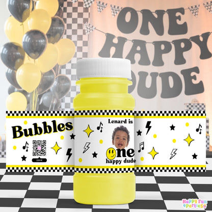 Digital One Happy Dude Party Favors | Printable Snack Bags, Labels & Decorations