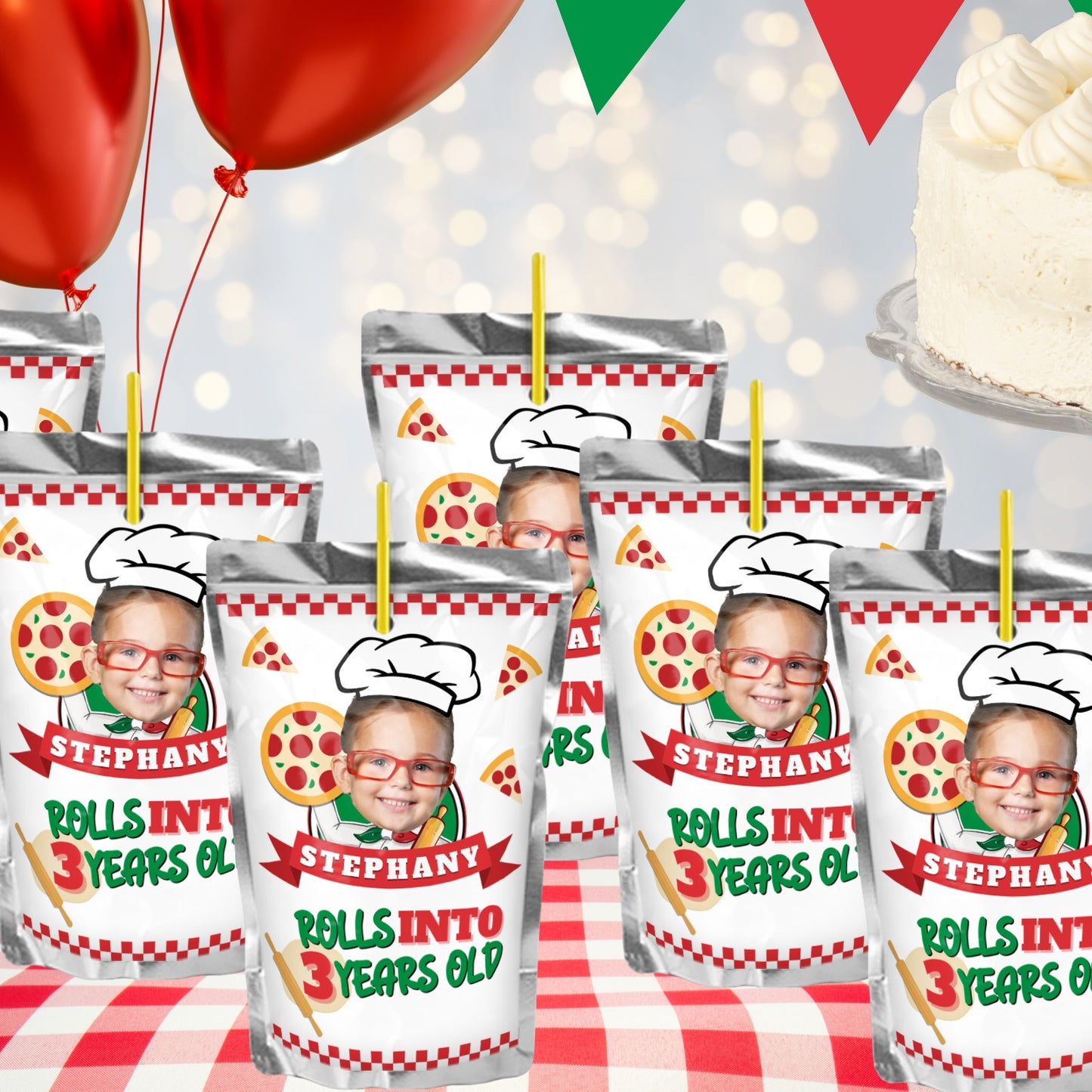 Personalized Pizza Birthday Party Favors And Decorations | Digital Download