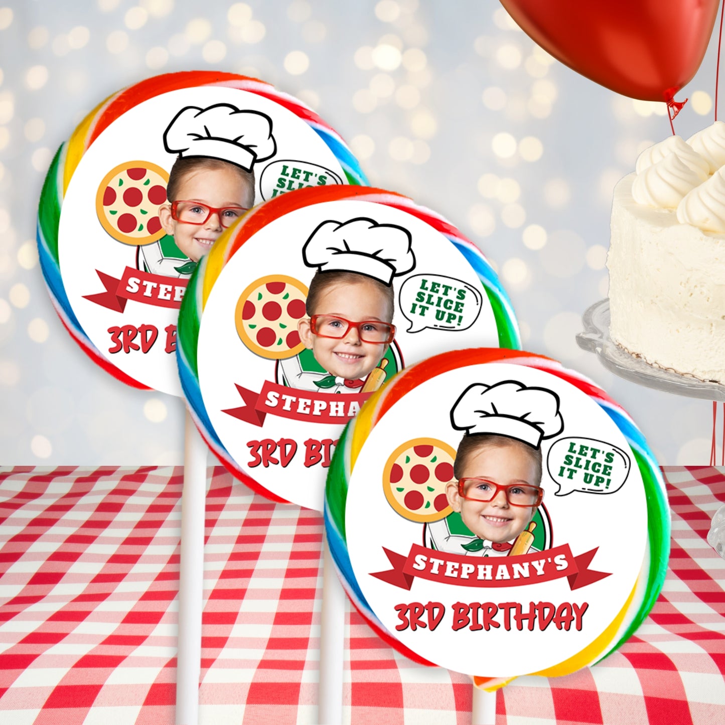 Personalized Pizza Birthday Party Favors And Decorations | Digital Download