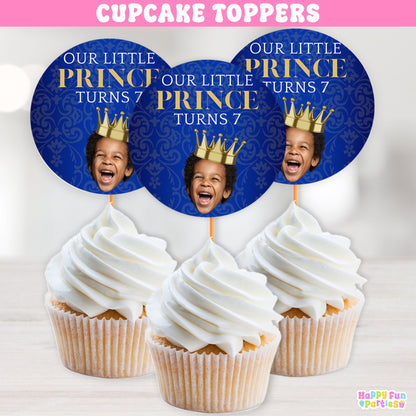 Majestic Prince Cupcake Toppers | Personalized Royal Party Decorations