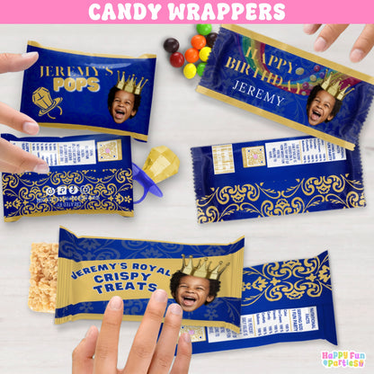 Custom Royal Candy Wrappers | Personalized Prince Birthday Favors