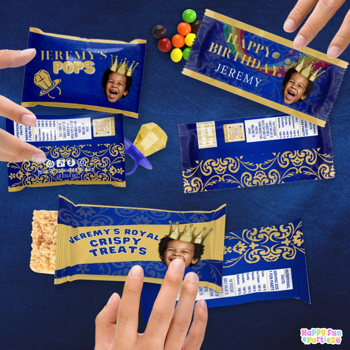 Custom Royal Candy Wrappers | Personalized Prince Birthday Favors