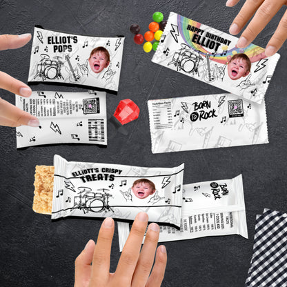 Personalized Rock and Roll Candy Wrappers | Rockstar Birthday Party Favors