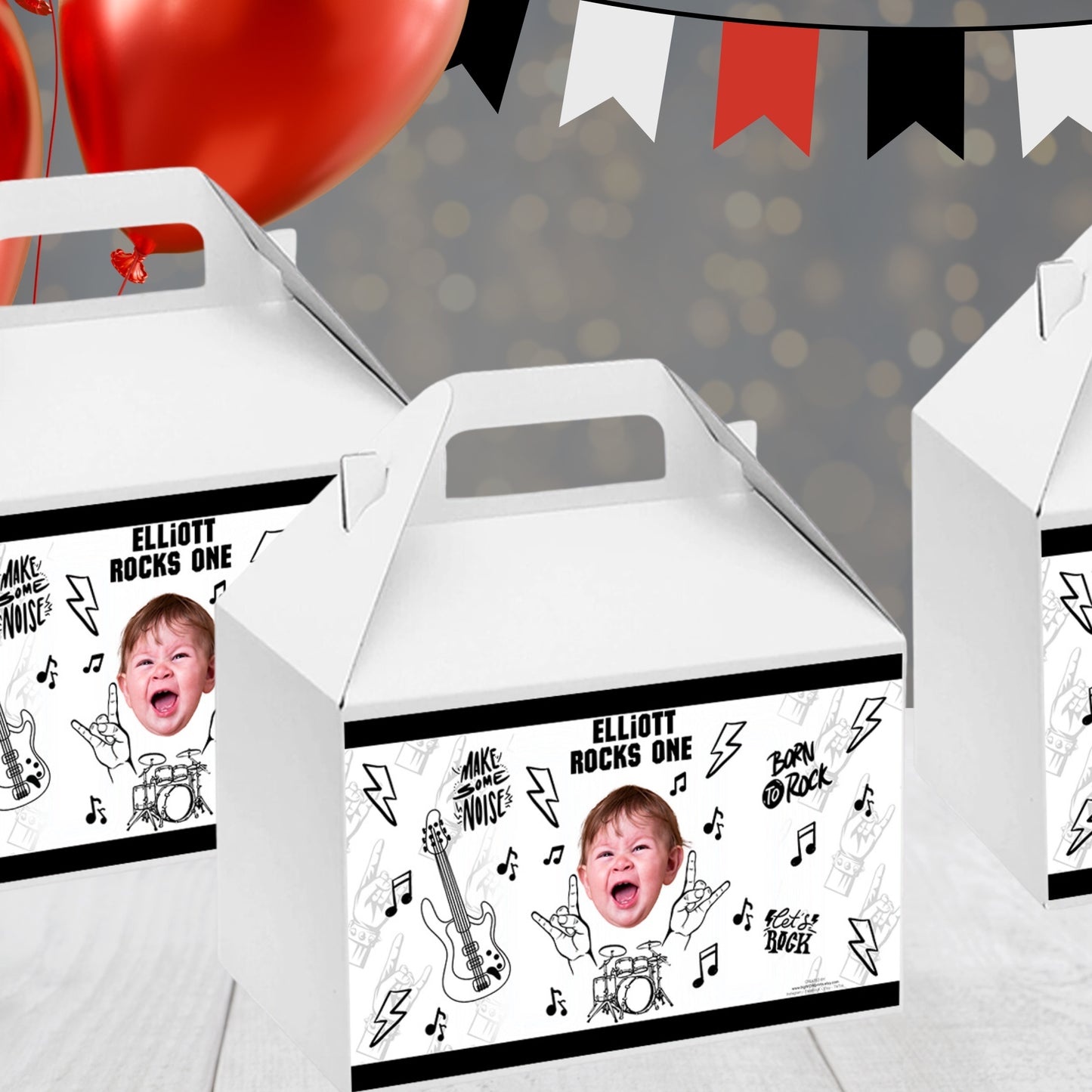 Personalized Rock And Roll Party Favors | Rock Star Music Party Supplies | Digital Download