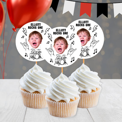 Rock and Roll Cupcake Toppers | Born to Rock 2nd Birthday Party Decor