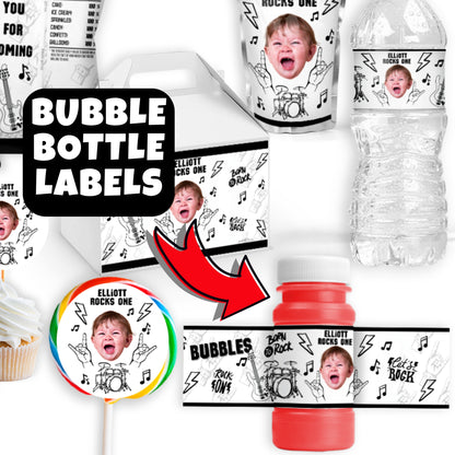 Personalized Rock And Roll Party Favors | Rock Star Music Party Supplies | Digital Download