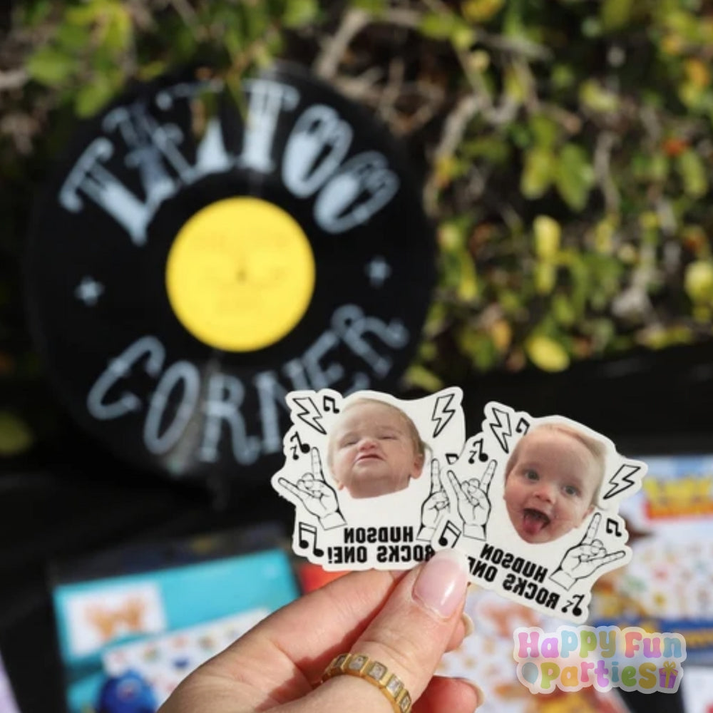 Rock and Roll Birthday Tattoos | Rock Star Party Favors| Rockin One First Birthday | Born Two Rock 2nd Birthday