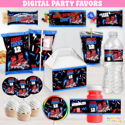 Roller Skates Digital Party Favors | Custom Printable Birthday Decorations